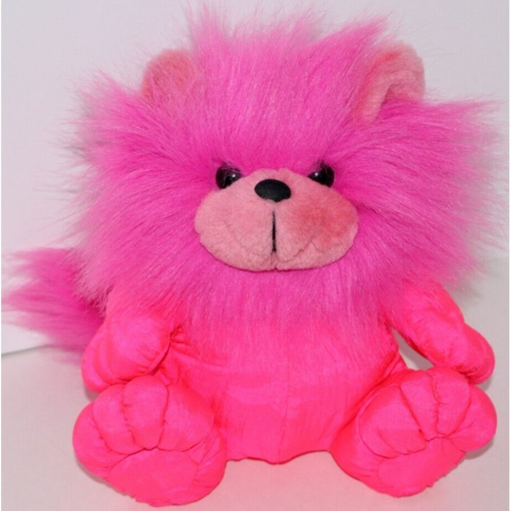 Vintage LEMONWOOD ASIA Pink Lion Furry Mane & Tail 11" Stuffed Parachute Plush